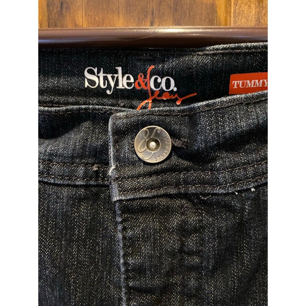 Style & Co Jeans Womens Sz 12 Dk Denim Tummy Control Straight Leg  Jeans Stylish - Picture 8 of 12